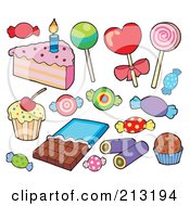 Royalty Free RF Clipart Illustration Of A Digital Collage Of Sweets by visekart