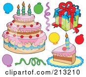 Poster, Art Print Of Digital Collage Of Birthday Items - 1