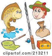 Poster, Art Print Of Digital Collage Of Fishing Items