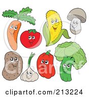 Digital Collage Of Vegetable Characters