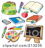 Digital Collage Of School Items