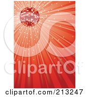 Royalty Free RF Clipart Illustration Of A Sparkly And Shining Red Ray Background by dero