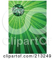 Royalty Free RF Clipart Illustration Of A Sparkly And Shining Green Ray Background by dero