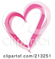 Royalty Free RF Clipart Illustration Of A Painted Two Toned Pink Heart
