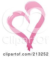 Royalty Free RF Clipart Illustration Of A Painted Pink Heart by dero