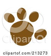 Poster, Art Print Of Brown Rounded Paw Print