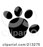 Black Rounded Paw Print