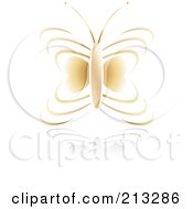 Royalty Free RF Clipart Illustration Of A Golden Butterfly Icon