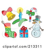 Royalty Free RF Clipart Illustration Of A Digital Collage Of Christmas Items 1 by visekart