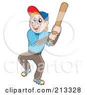 Poster, Art Print Of Red Haired Man Batting During A Baseball Game
