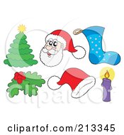 Poster, Art Print Of Digital Collage Of Santa And Christmas Items