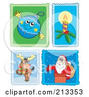 Poster, Art Print Of Digital Collage Of Christmas Stamps - 2