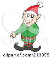 Poster, Art Print Of Friendly Christmas Elf Presenting