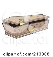 Royalty Free RF Clipart Illustration Of A Sketal Hand Opening A Coffin