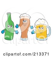 Royalty Free RF Clipart Illustration Of A Digital Collage Of Beverage Characters