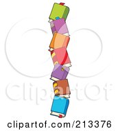 Royalty Free RF Clipart Illustration Of A Stack Of Colorful Text Books