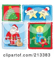 Poster, Art Print Of Digital Collage Of Christmas Stamps - 1