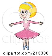 Poster, Art Print Of Blond Ballerina In A Pink Dress And Tiara