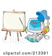 Poster, Art Print Of Pc Professor Character By A Blank Paper