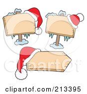 Poster, Art Print Of Digital Collage Of Three Blank Christmas Signs