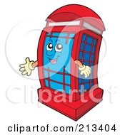 Red English Phone Booth Character