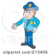 Poster, Art Print Of Male Police Officer Presenting