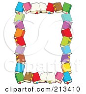 Royalty Free RF Clipart Illustration Of A Border Of Text Books Around White Space by visekart #COLLC213410-0161