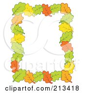 Poster, Art Print Of Border Of Autumn Leaves Around White Space