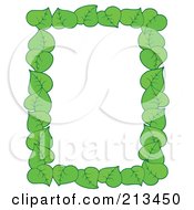 Royalty Free RF Clipart Illustration Of A Border Of Green Leaves Around White Space