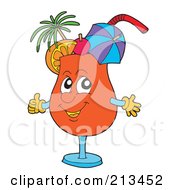 Royalty Free RF Clipart Illustration Of A Happy Orange Cocktail Glass