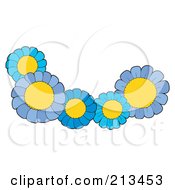 Poster, Art Print Of Group Of Five Blue Flowers
