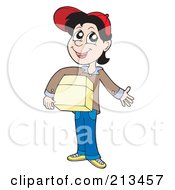Poster, Art Print Of Boy Carrying A Parcel