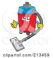 Royalty Free RF Clipart Illustration Of A Friendly Vacuum Character by visekart