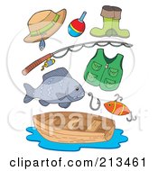 Poster, Art Print Of Digital Collage Of Fishing Gear