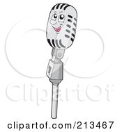 Royalty Free RF Clipart Illustration Of A Happy Microphone Character by visekart