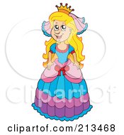 Royalty Free RF Clipart Illustration Of A Princess Girl With A Crown