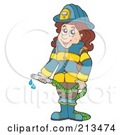 Poster, Art Print Of Fire Woman Holding A Hose