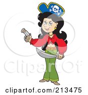 Poster, Art Print Of Pirate Lady Holding A Pistol And Sword