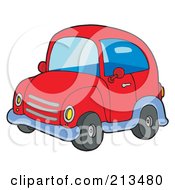 Royalty Free RF Clipart Illustration Of A Cute Red Car