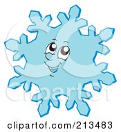Royalty Free RF Clipart Illustration Of A Smiling Blue Snowflake