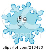 Poster, Art Print Of Smiling Blue Snowflake