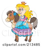 Poster, Art Print Of Princess Girl Riding On A Horse