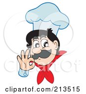 Royalty Free RF Clipart Illustration Of A Male Chef Wearing A Hat And Gesturing
