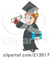 Poster, Art Print Of Male Graduate Holding Up A Diploma