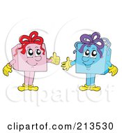 Royalty Free RF Clipart Illustration Of A Digital Collage Of Pink And Blue Gifts