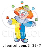 Royalty Free RF Clipart Illustration Of A Juggling Circus Clown