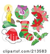 Royalty Free RF Clipart Illustration Of A Digital Collage Of Christmas Items