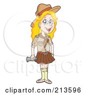 Royalty Free RF Clipart Illustration Of A Blond Girl Scout In Uniform by visekart