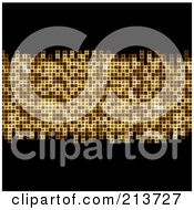Poster, Art Print Of Black Background With A Line Of Golden Mosaic