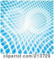 Royalty Free RF Clipart Illustration Of A Background Of Abstract Blue Mosaic Tiles In A Distorted Pattern